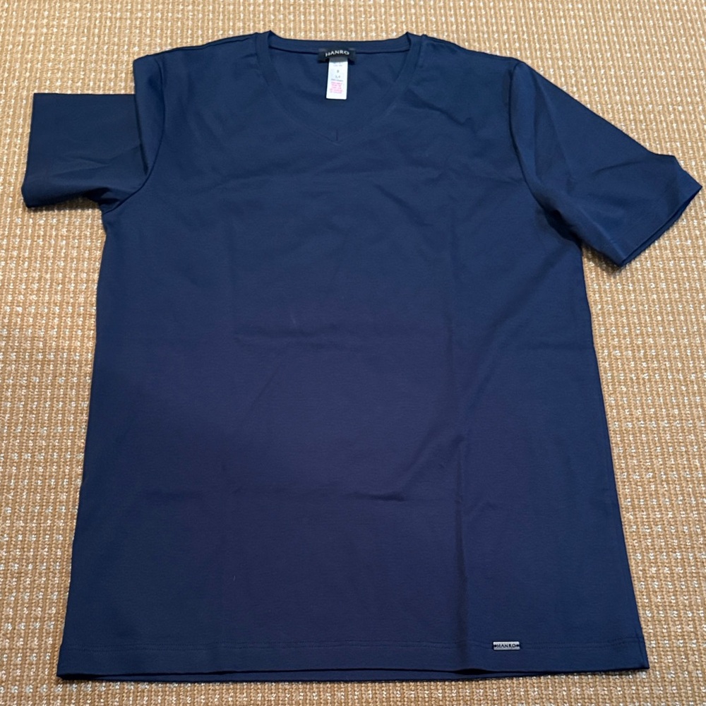Hanro Deep Blue Short Sleeve Tee never worn